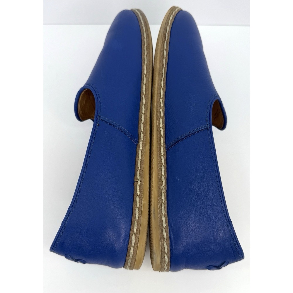 Charix Istanbul Blue Leather Handmade Slip On Flats Women's US 9.5 EU 40 - Picture 6 of 11
